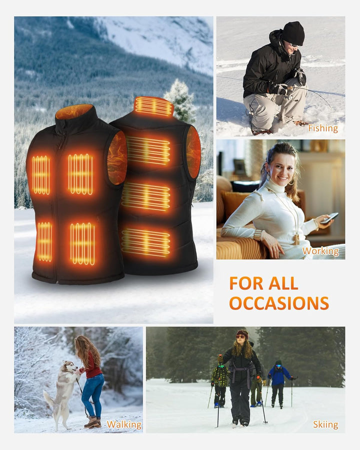 FERNIDA Beheizte Weste für Damen,Schmal Geschnittene Beheizbare Damen Weste, Winter Warm Draussen US