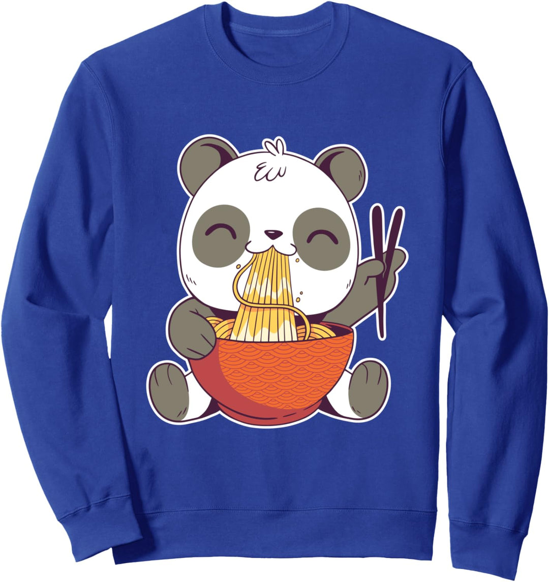 Panda isst Nudeln Süss Cute Ramen Kawaii Bär Japan Spagetti Sweatshirt