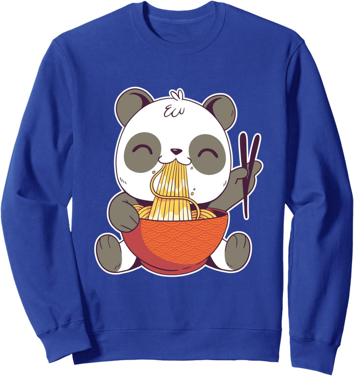 Panda isst Nudeln Süss Cute Ramen Kawaii Bär Japan Spagetti Sweatshirt