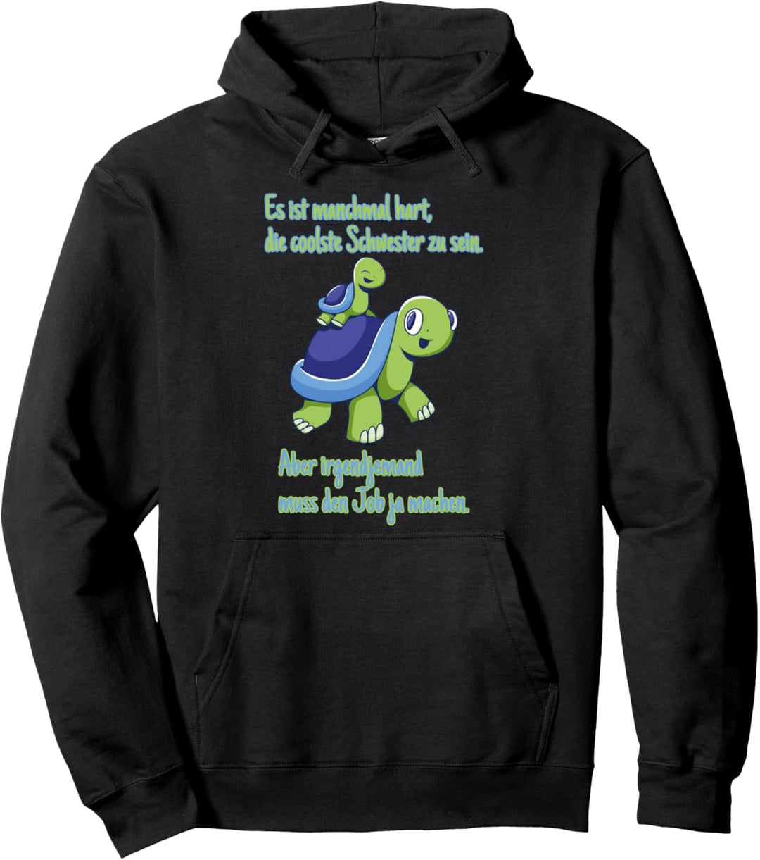 Grosse Coolste Schwester Geschenk Geschwister Süss Schildkröte Pullover Hoodie