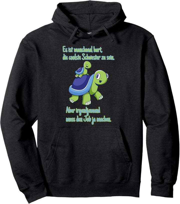 Grosse Coolste Schwester Geschenk Geschwister Süss Schildkröte Pullover Hoodie
