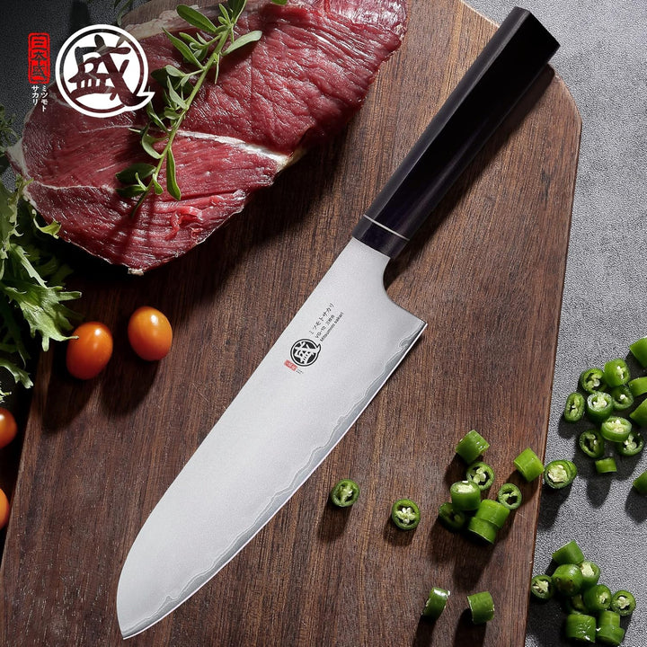 MITSUMOTO SAKARI 17 cm Professionelles Santoku Messer, Japanisches küchenmesser, Handgeschmiedetes K