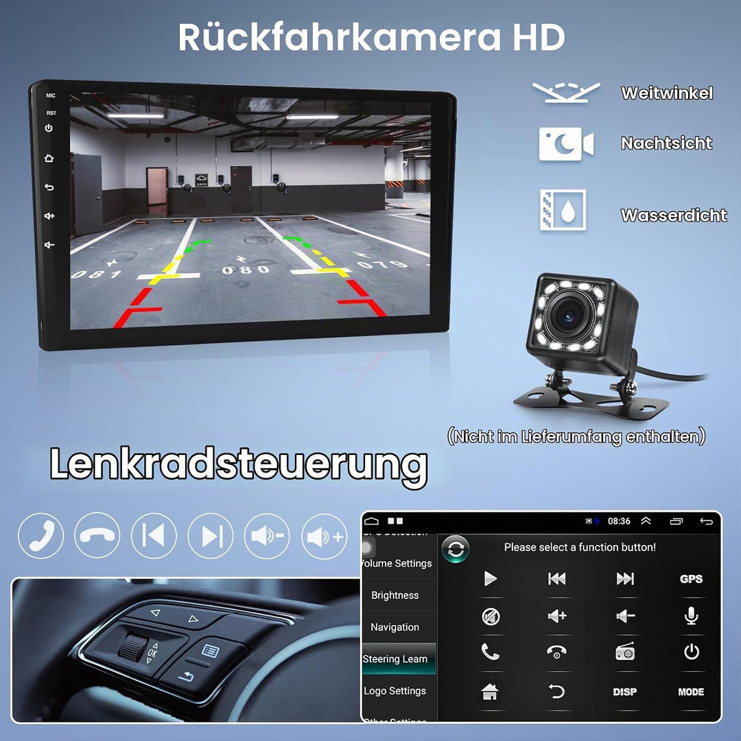 Podofo Autoradio für Peugeot 208/2008 2012-2018, 10.1" Touchscreen Android Radio mit Mirror Link, Bl