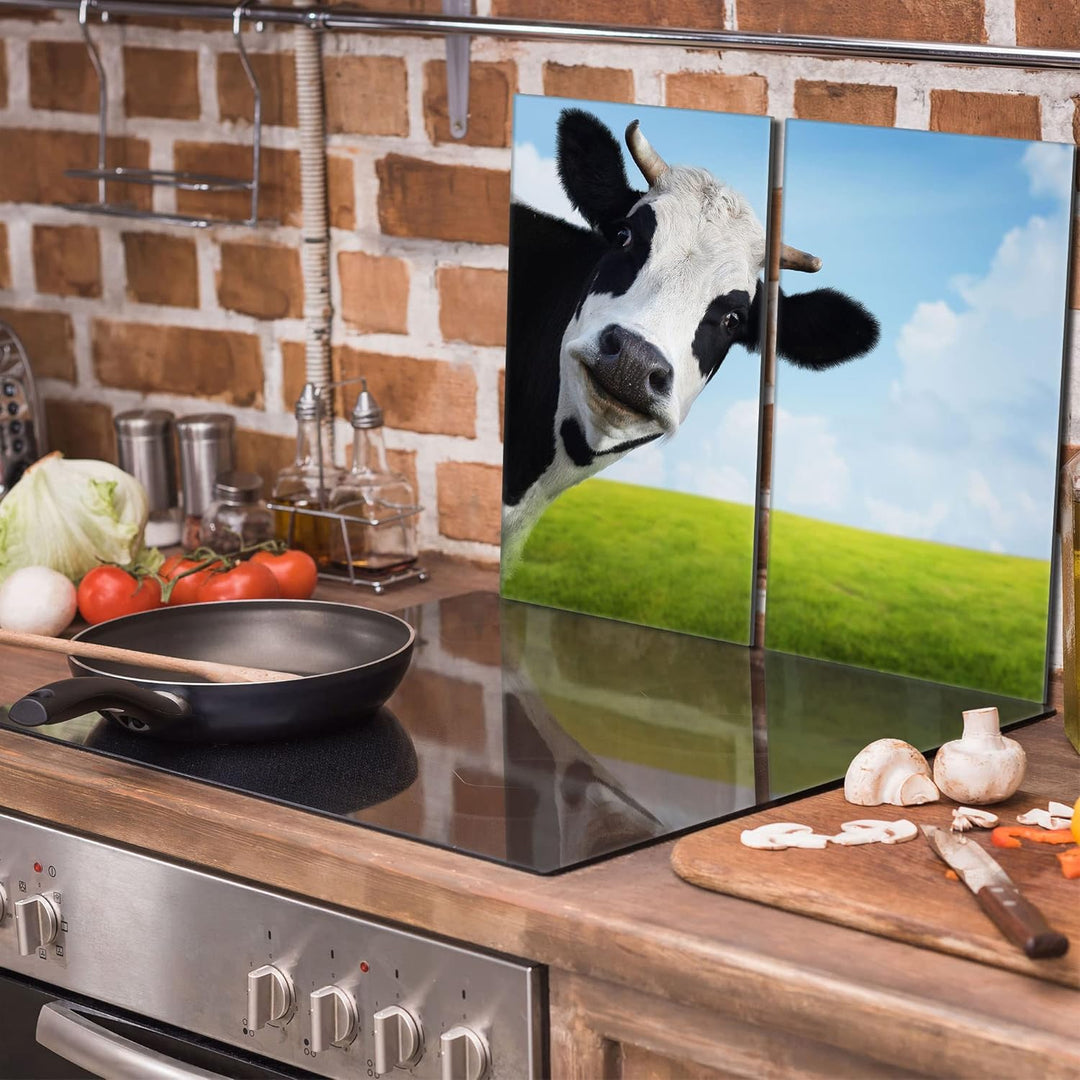 Herdabdeckplatten 2 Teilig 2x30x52 cm Ceranfeldabdeckung Küche Elektroherd Induktion Herdschutz Spri