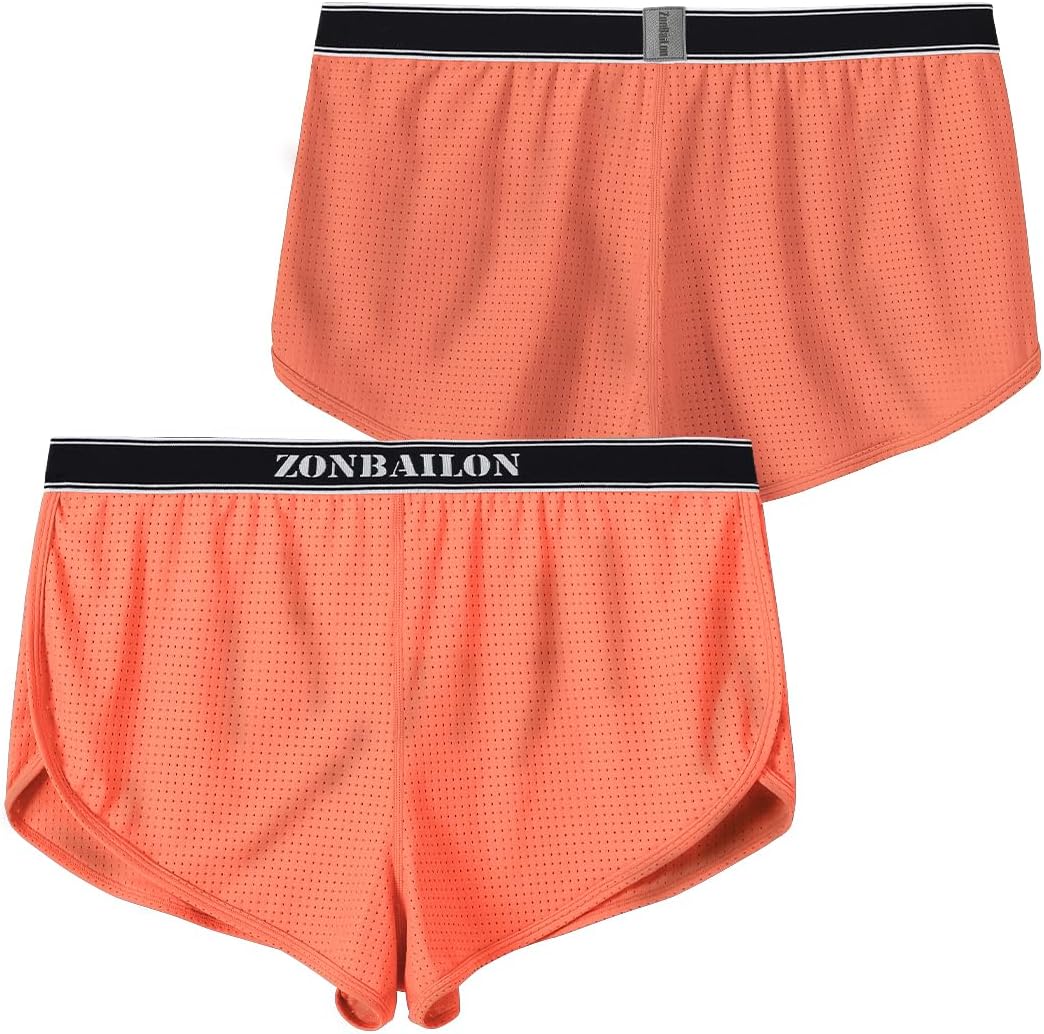 BIATWOWR Herren Transparent Sexy Boxershorts Männer Atmungsaktiv Bequem Unterhose Seitlichem Schlitz