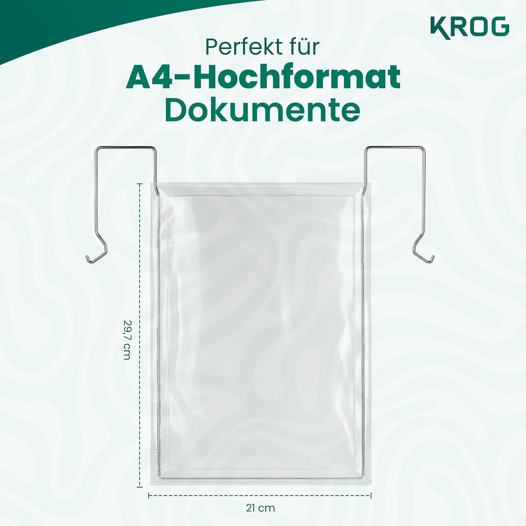 KROG Drahtbügeltasche klar 50 Stück, A4 hoch, ohne Klappe | 160 µm PVC-Vorderfolie, ohne Regenschutz