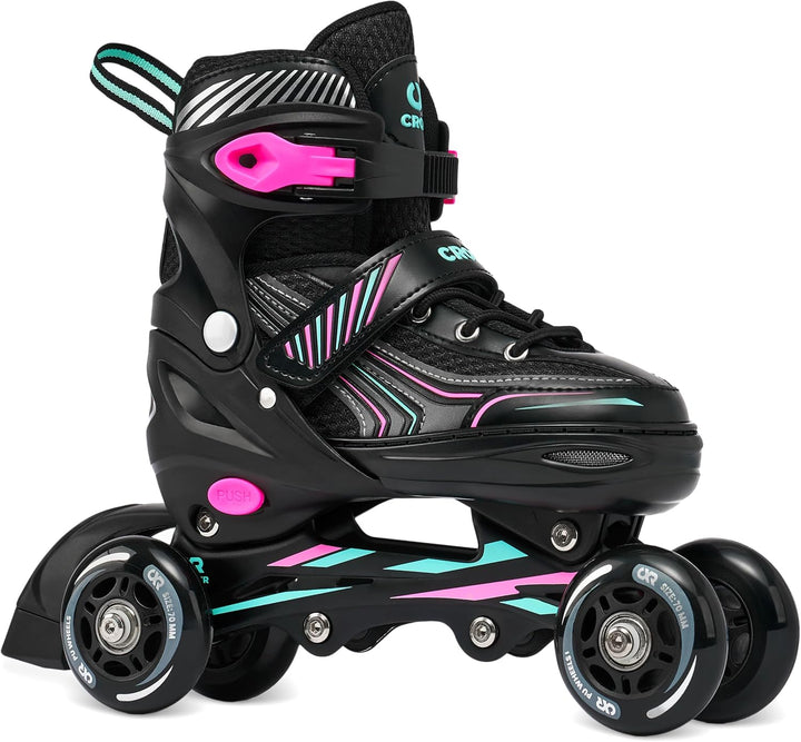 3in1 Inline Skates Inliner Triskates Rollschuhe Optima Black/Mint verstellbar 35-38 (21cm-23cm) Mint