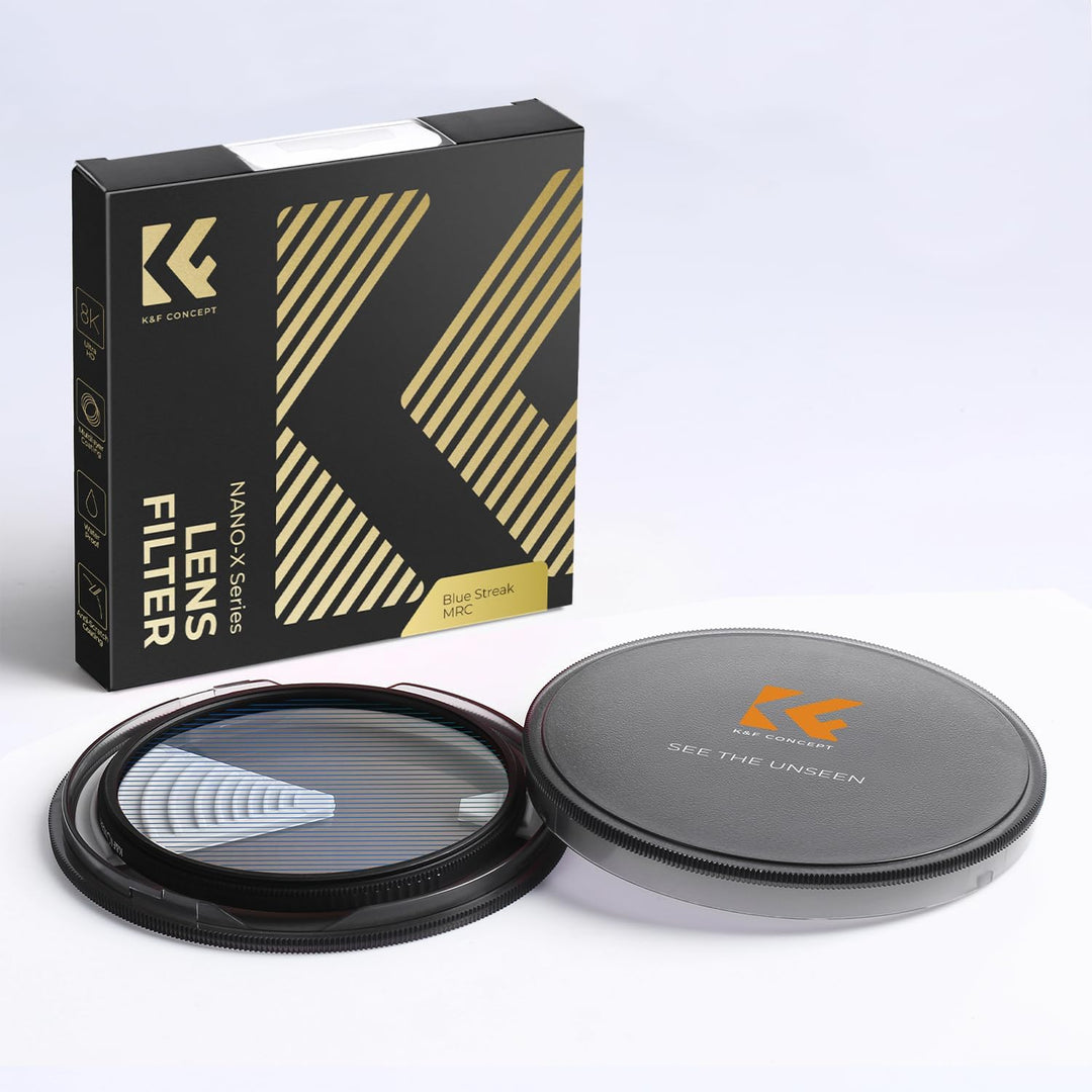 K&F Concept Nano-X Serie Blue Streak Anamorpher Effekt Filter 55mm Blaue Streifenfilter Anamorphic L