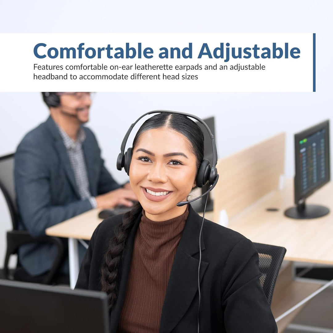 Cyber Acoustics Stereo-USB-Headset mit ENC (AC-204ENC) – Umgebungsgeräuschunterdrückung, Audio für A