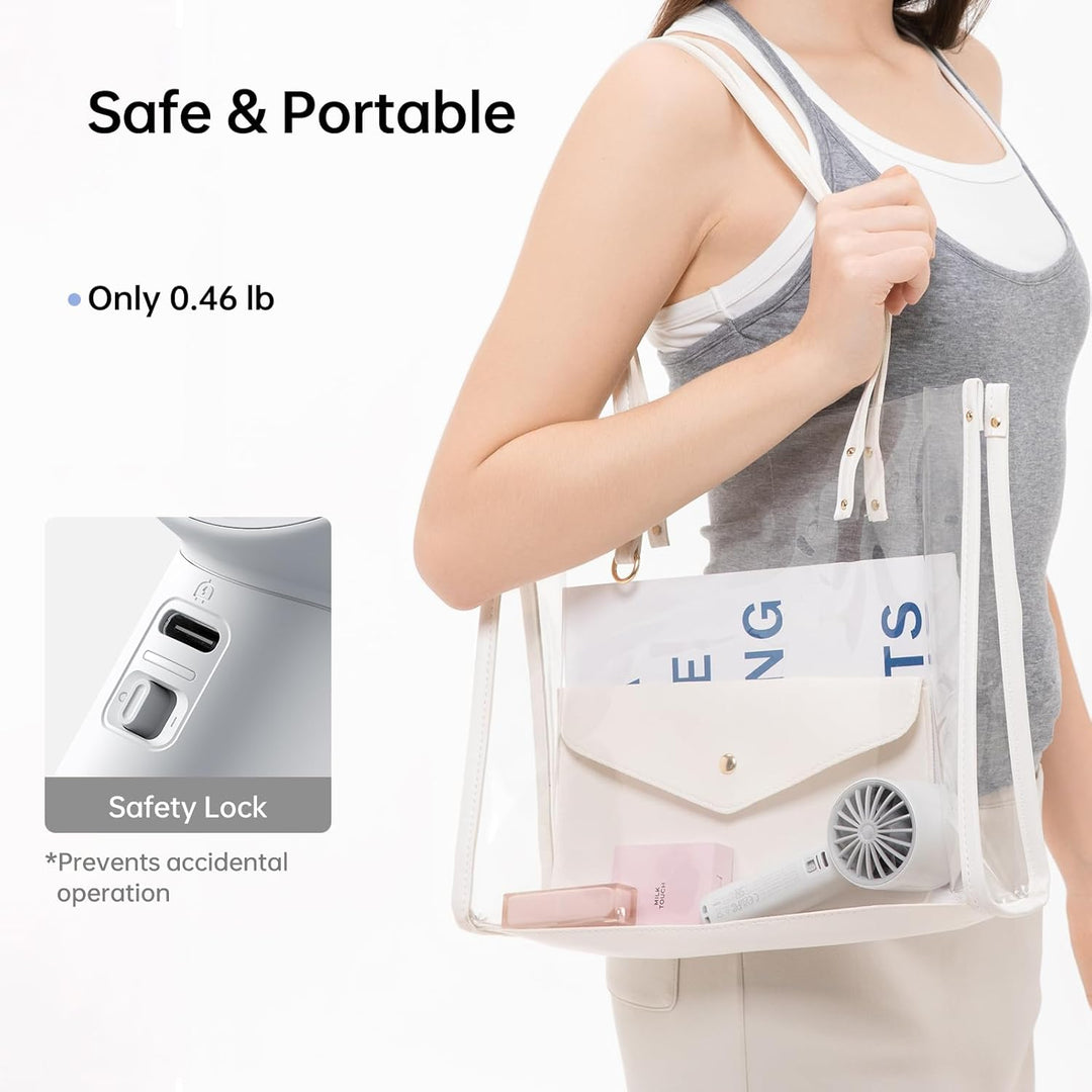 JISULIFE Handventilator Mini, 5000 mAh Handventilator Akku Aufladbar, Kühlung bis zu 28 Stunden, 5 G