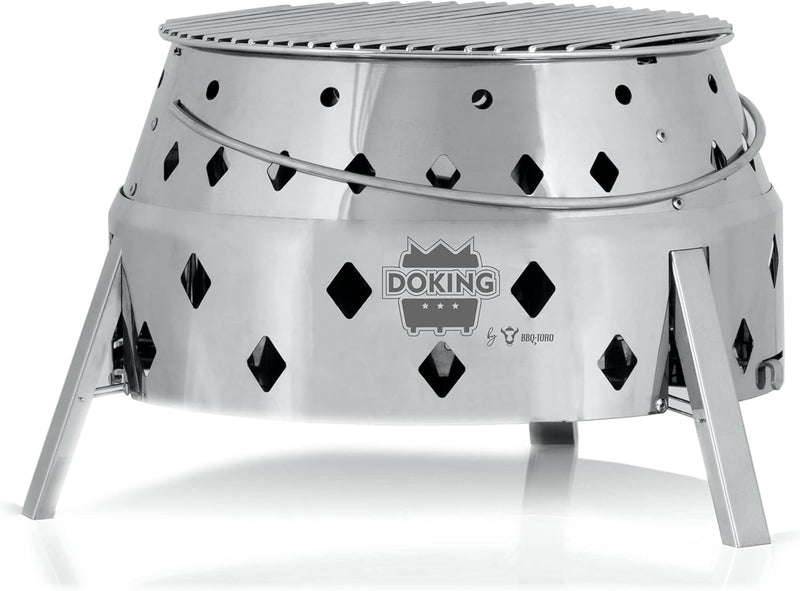 BBQ-Toro Edelstahl Dutch Oven Grill"DOKING" | Faltbarer Grill Ø 34 cm | 3-in-1 Faltgrill für Dutch O