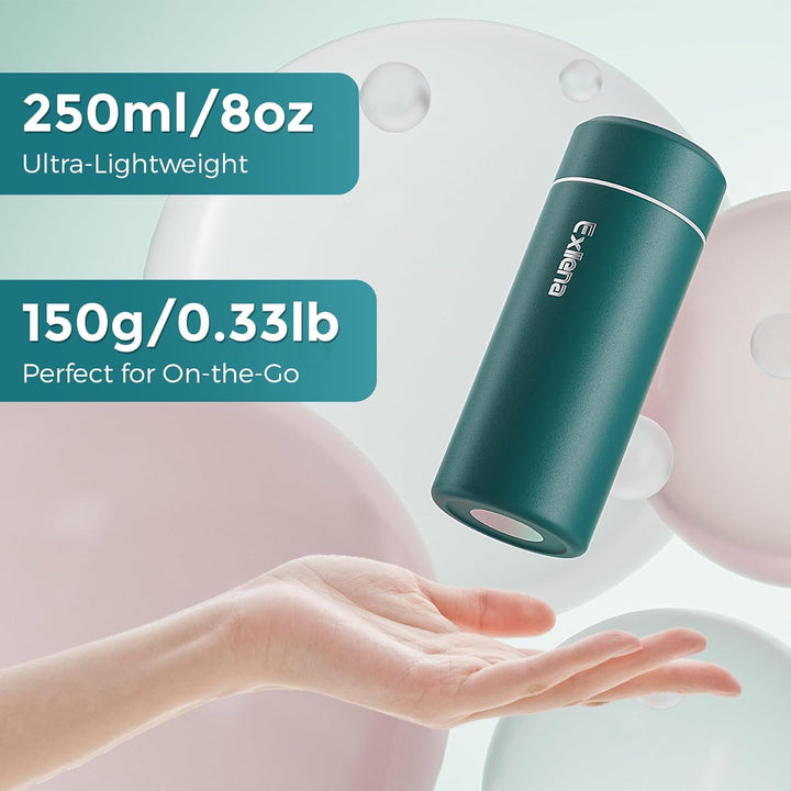 【Upgrade-Version】Exllena Mini Thermosflasche 250ml mit Edelstahl-Deckel, Trinkflasche Klein Doppelwa
