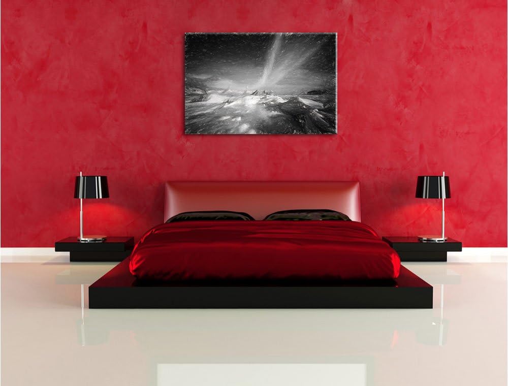 Pixxprint gewaltiges Polarlicht Kunst als Leinwandbild/Grösse: 100x70 cm/Wandbild/Kunstdruck/fertig