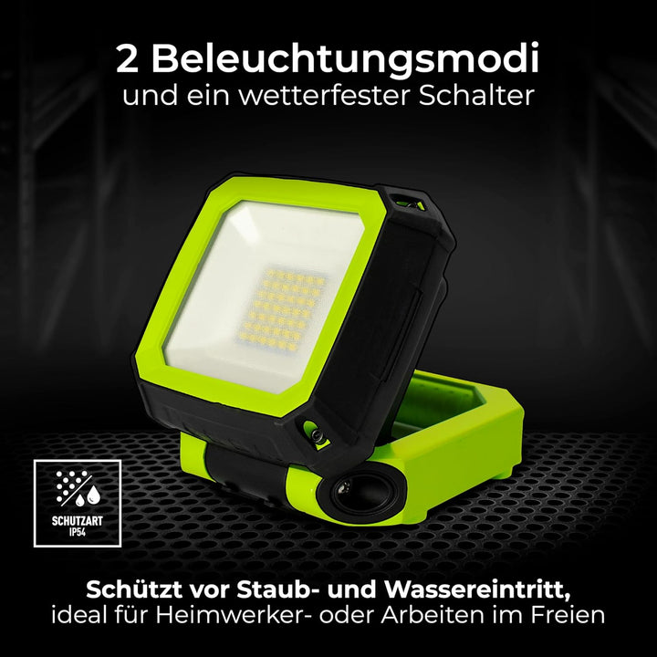 Luceco LED-Kompakt-Magnet-Arbeitsleuchte mit USB-Anschlüssen, 2 Leuchtmodi, Tragegriff und Haken, In