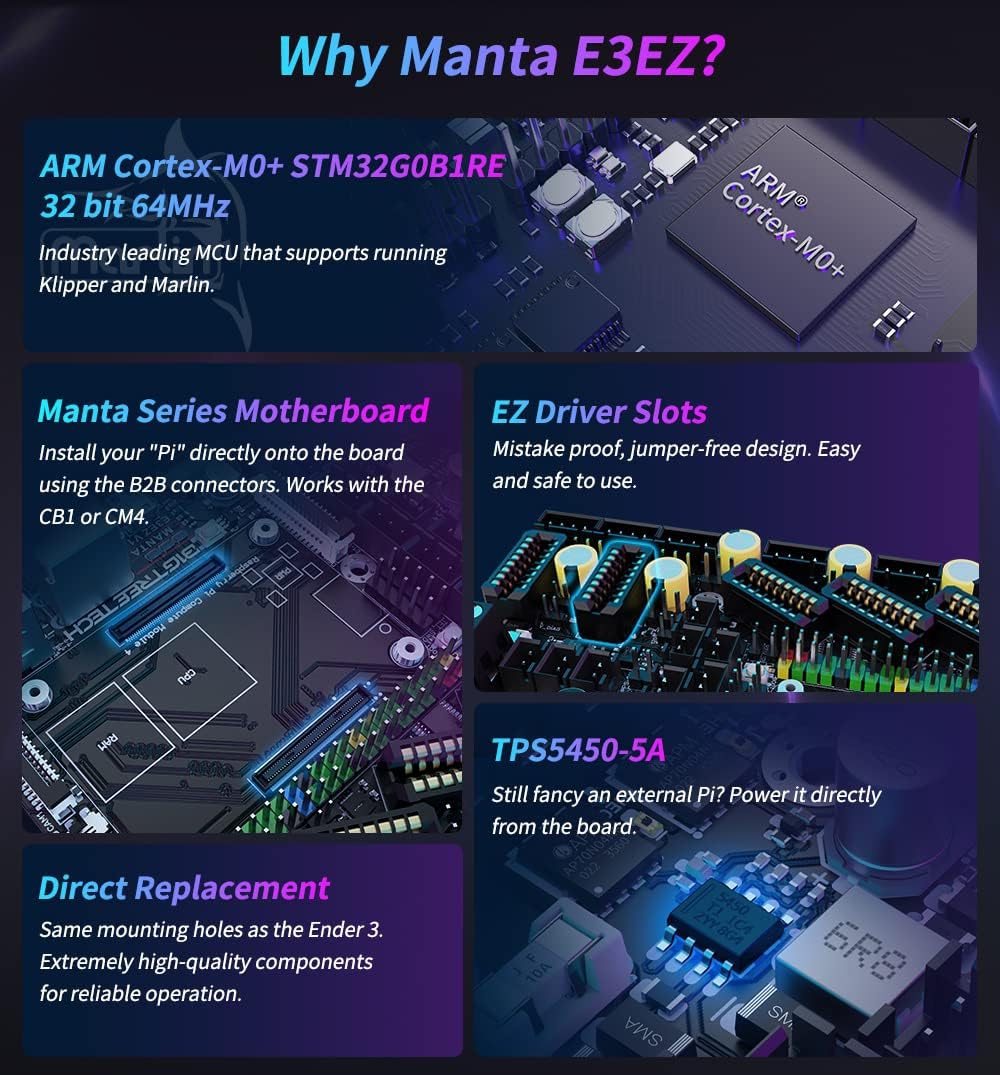 BIGTREETECH Manta E3 EZ Control Board 32Bit, Neues Upgrade Silent Board unterstützt Klipper-Firmware