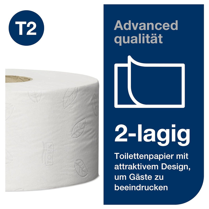 Tork 120280 Mini Jumbo Toilettenpapier in Advanced Qualität für das Tork T2 Mini Jumbo Toilettenpapi