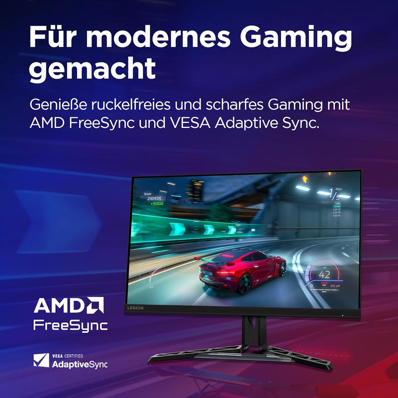 Lenovo Legion R27qe | 27" QHD Gaming Monitor | 2560x1440 | 180Hz | 450 nits | 0,5ms Reaktionszeit |