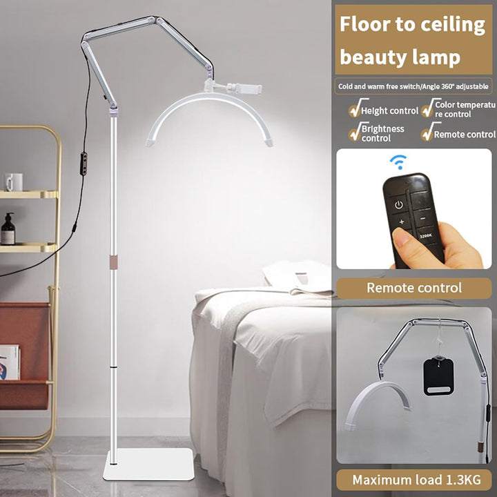 LED Halbmond Beauty Light Farbtemperatur 3000K-6000K Schwenkbar stabile Stand & Telefonhalterung Wei