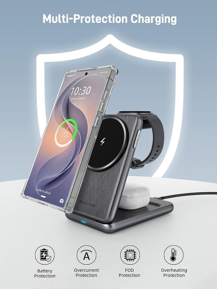 3 in 1 Magnetisch Ladestation für Samsung Galaxy S26 Ultra/S25 Ultra/S24 | Faltbare Induktive Ladest