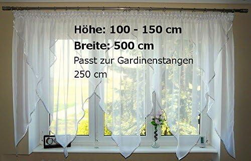 TOP Fertig-Gardine aus Voile NEU Top Design Set Schöne Küche-Gardine mit Kräuselband AG18 Modern