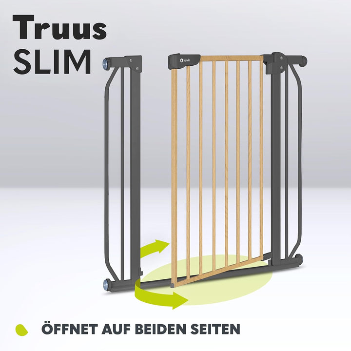 Lionelo Truus Slim Sicherheitstor, Verstellbare Breite von 75 bis 105 cm mit Press-Fit, Höhe 77 cm,