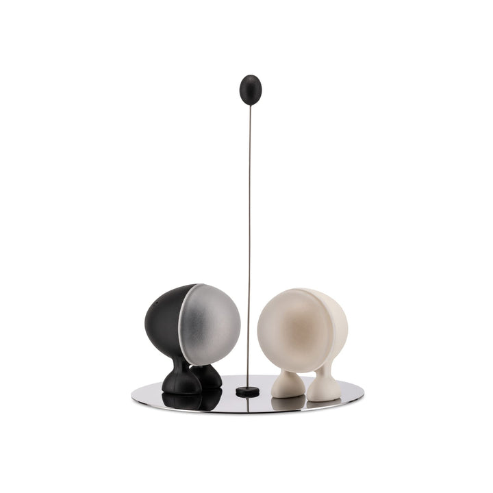 Alessi Menage: Salz und Pfeffer, thermoplastisches Harz, Schwarz,Weiss, 31 x 11.8 x 31 cm, Schwarz,w