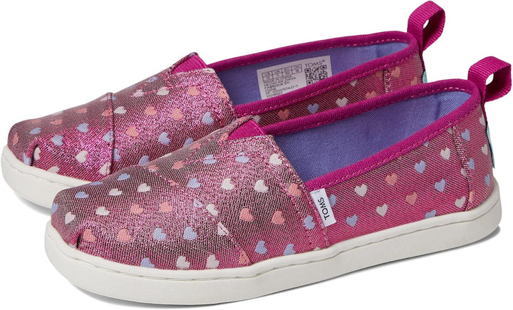 TOMS Mädchen Glitter Alpargata Flache Slipper 30 EU Pink Fuchsia, 30 EU Pink Fuchsia