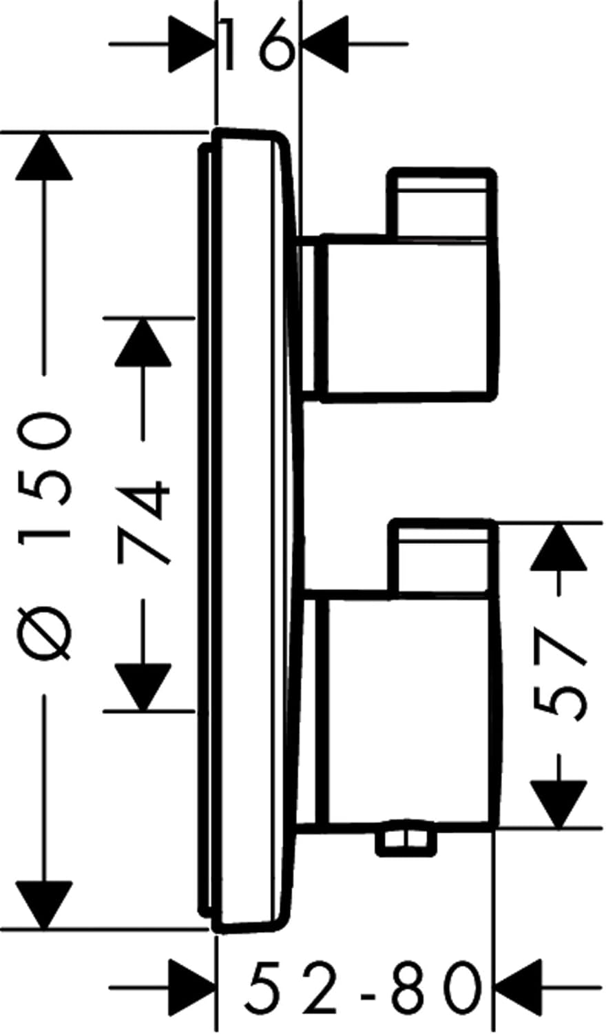 hansgrohe Ecostat S Unterputz Thermostat, für 1 Funktion, Chrom 1 Auslauf 1.0, 1 Auslauf 1.0