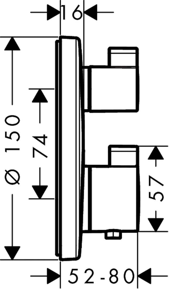 hansgrohe Ecostat S Unterputz Thermostat, für 1 Funktion, Chrom 1 Auslauf 1.0, 1 Auslauf 1.0