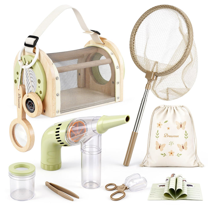Dreamon Kinder Abenteuer Entdecker Bug Set, mit Schmetterlingsfangnetz, Insektenbeobachtungskäfig au