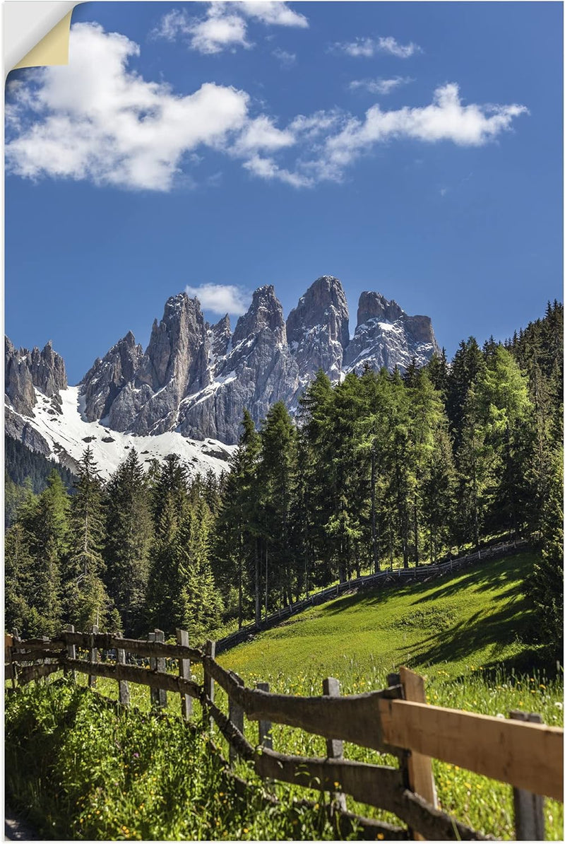 ARTland Wandbild selbstklebende Vinylfolie 80x120 cm Landschaftsbilder Südtirol Berge Alpen Wald Dol