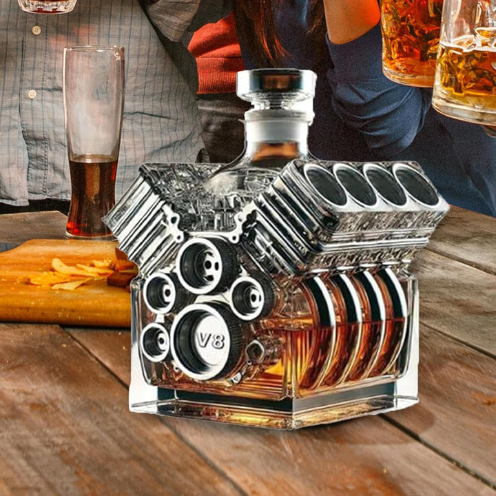 Weindekanter V8 Motor Whisky Karaffe Spirituosenentzanker V8 Motoren Whisky Flasche Auto Motor Whisk