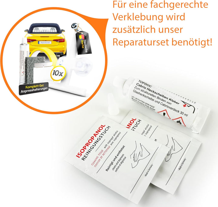Nubsi Cabrio Verdeck Kleber Scheiben Reparatur Set Heckscheibe neu verkleben