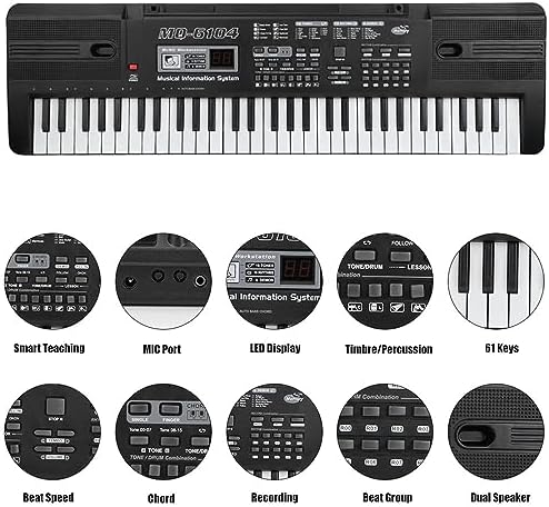 Cocoarm 61 Tasten Digitale Tastatur Klavier Einsteiger Digital Piano Musik Elektronische Orgel Tragb