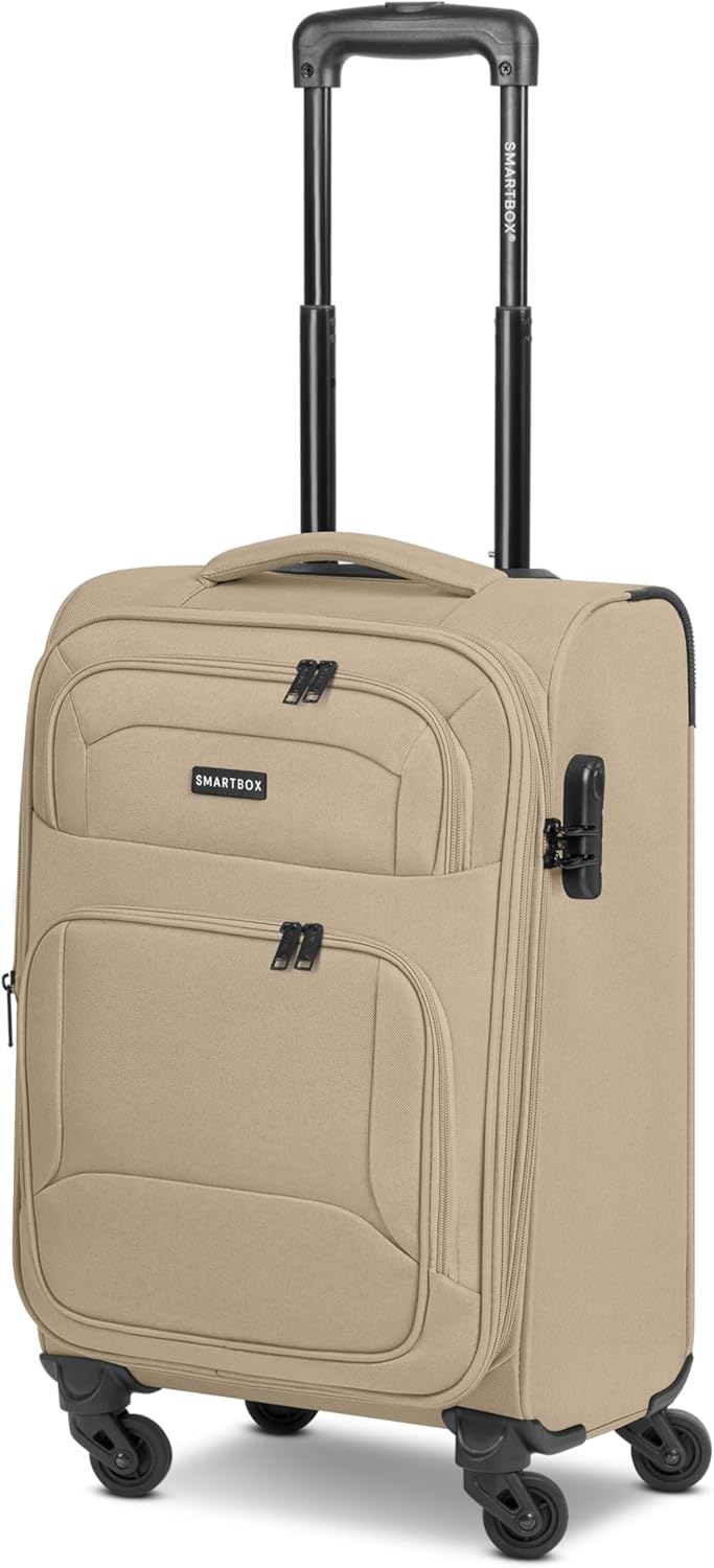 SMARTBOX Weichgepäck Kabinen-Koffer für Damen & Herren | Kleiner Cabin-Trolley 36 x 23 x 57 cm | 4 R