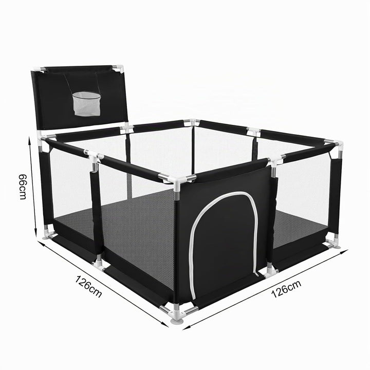 Spielbox für Babys mit Schnullern, verbesserte Version 2025, Spielzaun aus Oxford-Stoff 300D, Aktivi
