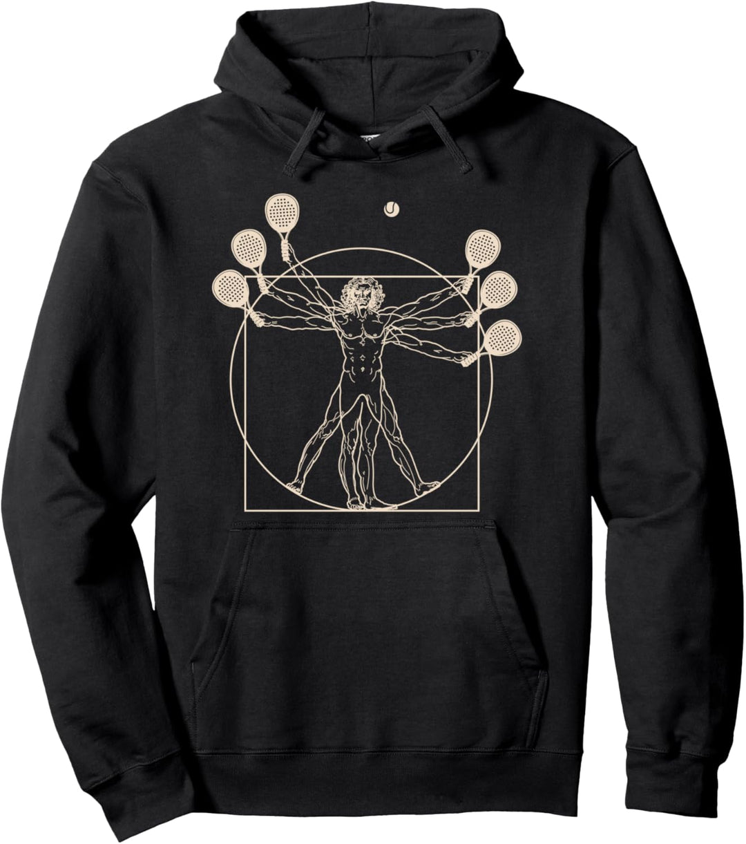 Vitruvian Man Padel Tennis Paddle Padeltennisspieler Pullover Hoodie