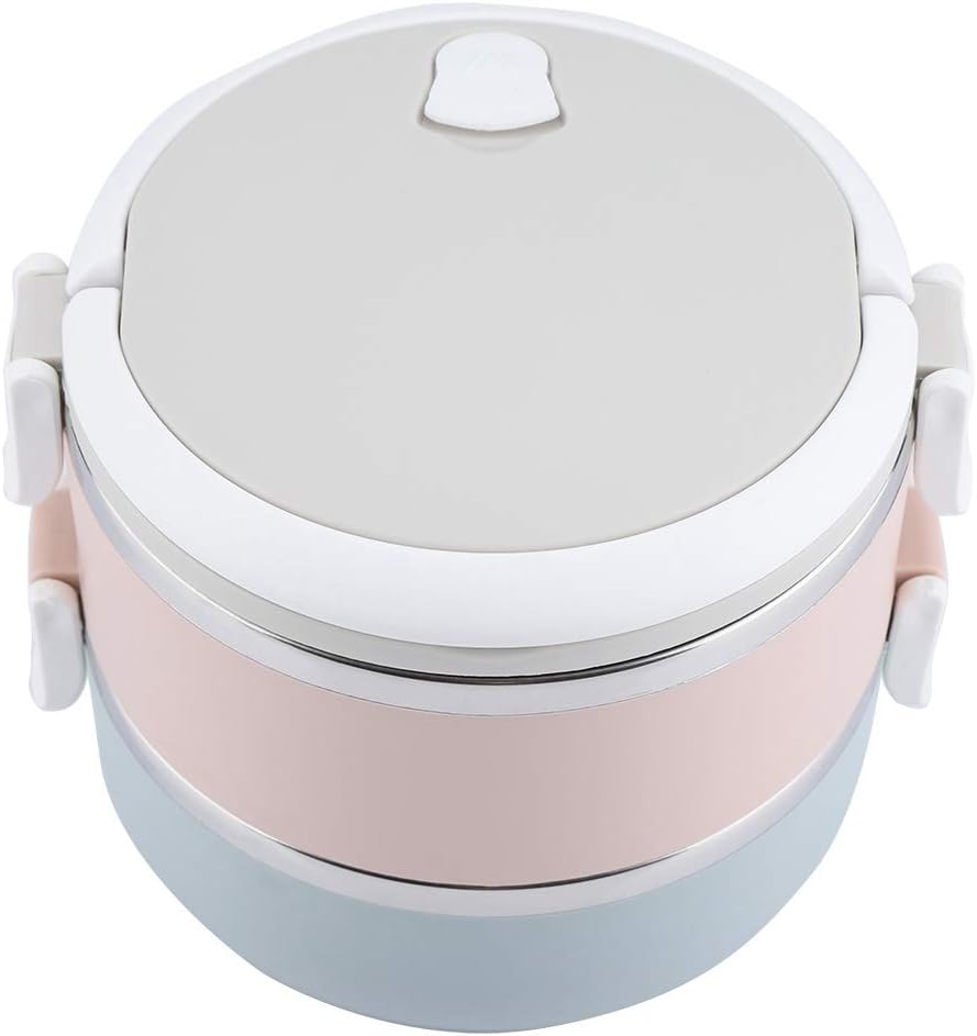 DEWIN Lunchbox, Edelstahl Thermo Brotdose Waren Box Lebensmittelbehälter Lunch Boxen mit Griff Abbau