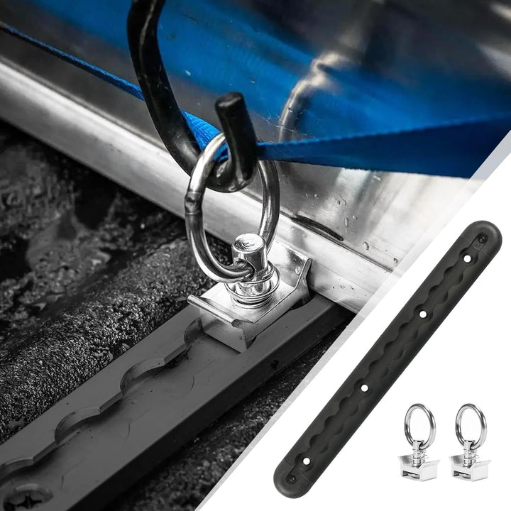 2 x 30cm Aluminium Airlineschienen Set mit Fittingen, mit 4 x Zurrösen und 4 x Endkappen Airlineschi