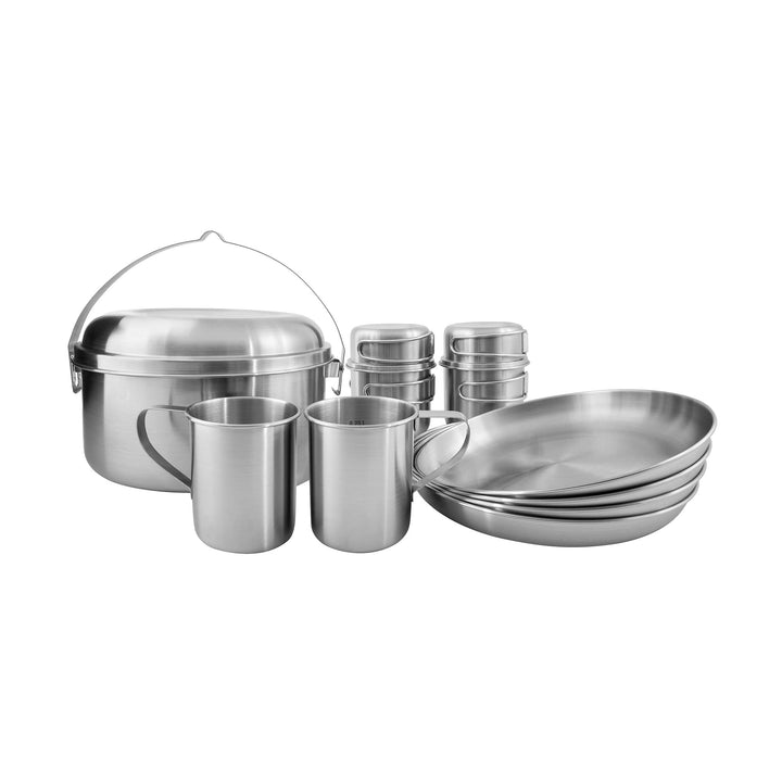 Tatonka Camping-Kochgeschirr Picnic Set IV (12-teilig) - Edelstahl-Geschirr fürs Picknick zu viert -