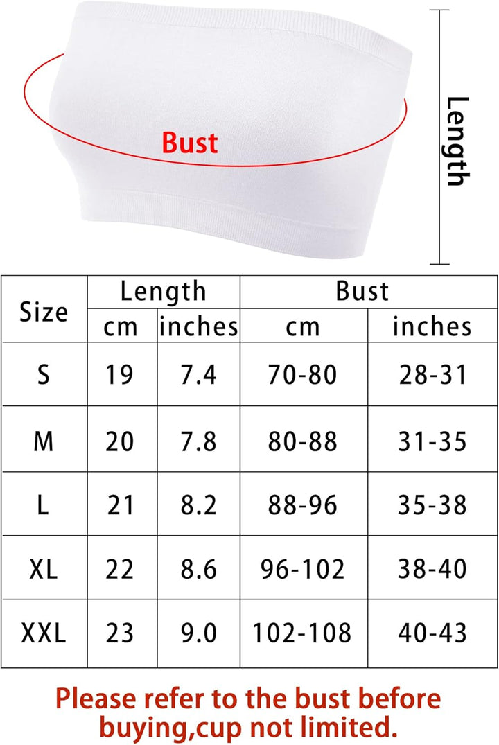 Bandeau-BH für Damen, trägerloser Bralette, Nahtloser Bandeau-BH, ungepolstert, Stretch-Oberteil, 4