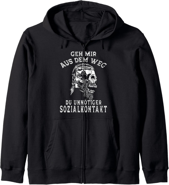 Geh Mir Aus Dem Weg Du Unnötiger Sozialkontakt Wikinger Kapuzenjacke