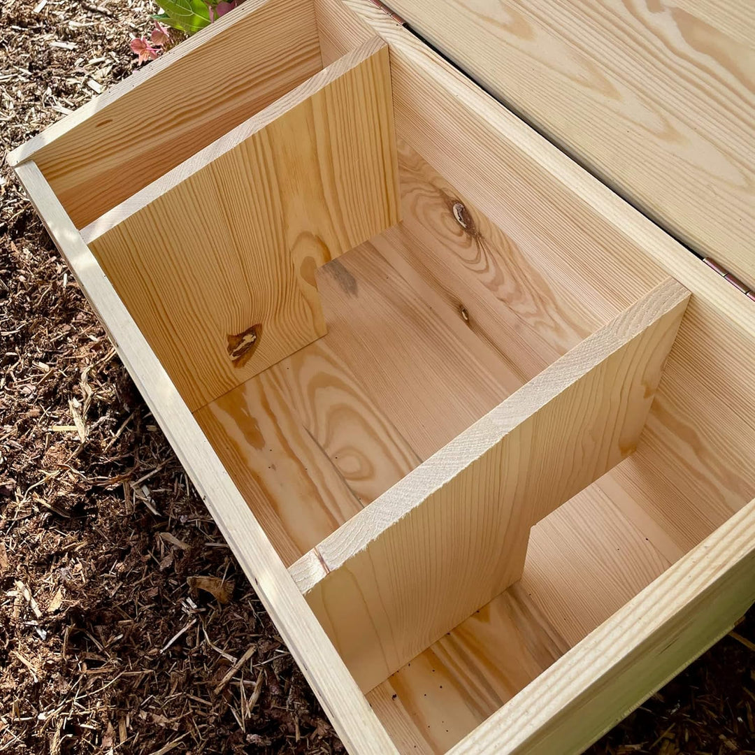 gartenetage Igelfutterhaus mit Boden aus Massiv-Holz/Igelhaus Winterfest, Katzensicher/Igelfutterhau