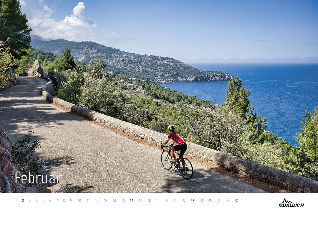 quäldich.de-Rennrad-Kalender 2025 Format DIN A3: Mit 13 Bildern und 12 Touren durch das Radsport-Jah