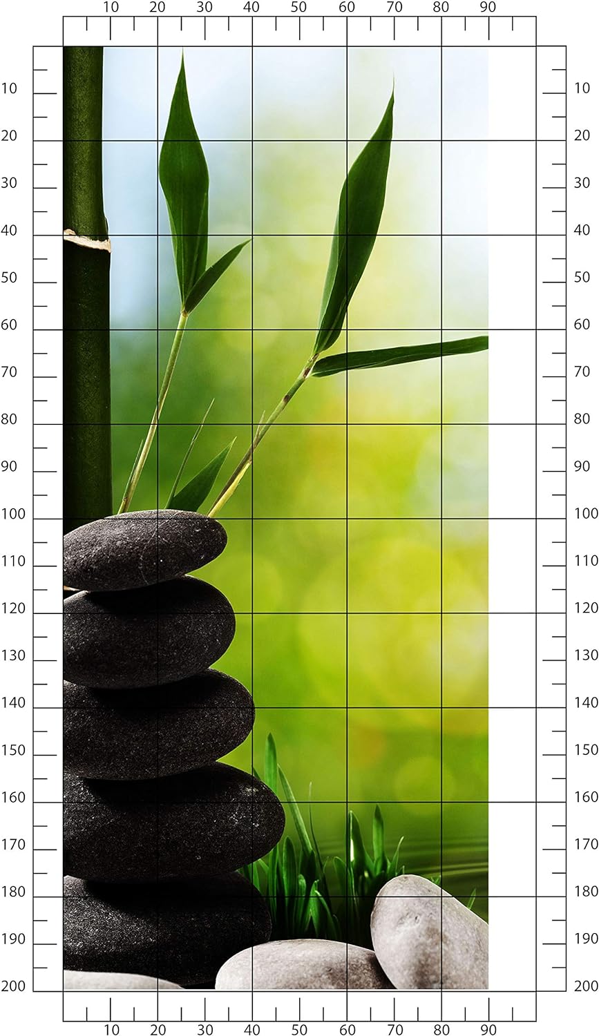 wandmotiv24 Türtapete Abstrakte asiatische Badekurortkunst 90 x 200cm (B x H) - Dekorfolie selbstkle