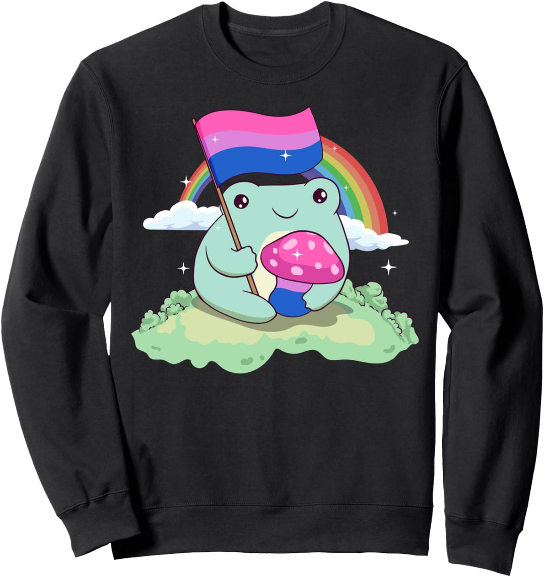 Bisexual Pride Bi Kawaii Frosch Pilz Bisexuelle Flagge LGBT Sweatshirt