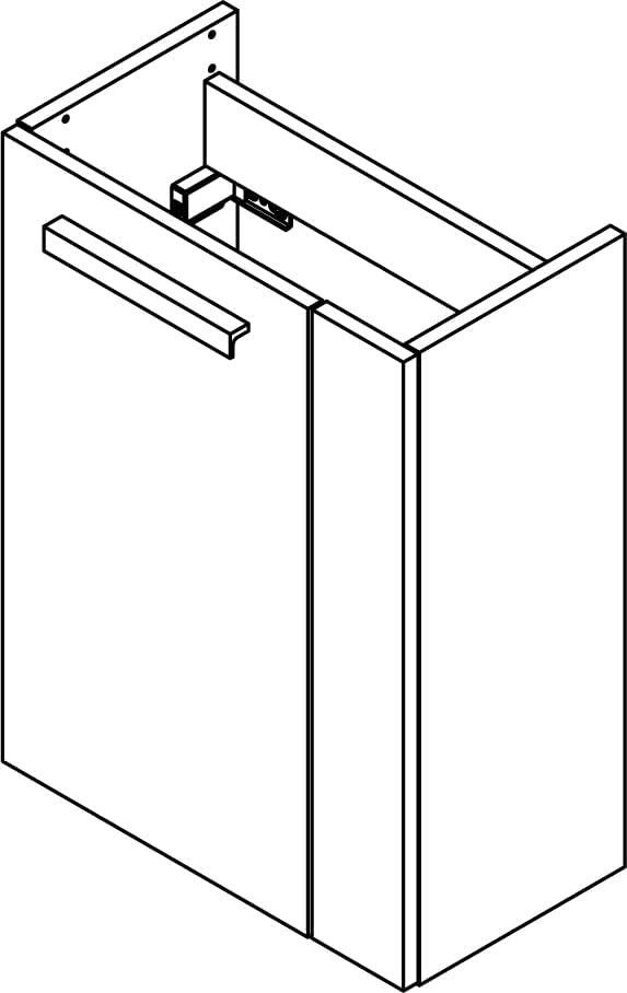 FACKELMANN SBC Mini Waschtischunterschrank 45 Weiss Hochglanz - Graueiche | Art.Nr: 86019