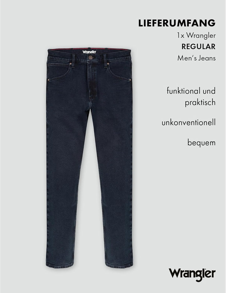 Wrangler Herren Jeans Regular - Mid Waist - Regular Fit - Blau Schwarz W30-W44 30W / 30L Blue Black,