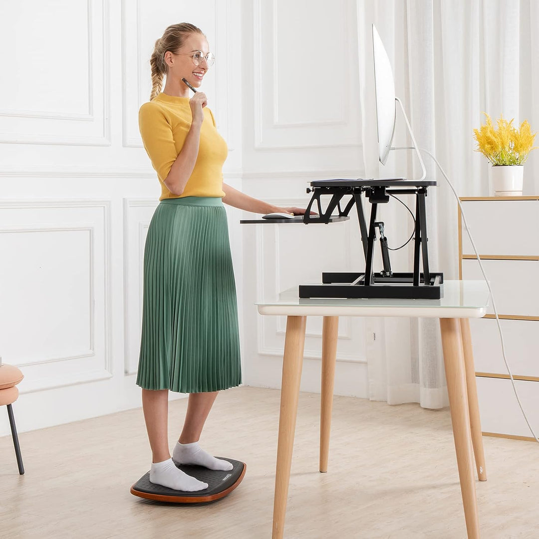 XCMAN Stehschreibtisch Anti-Ermüdungs-Matte Holz Wackelbrett Balance Board Stabilität