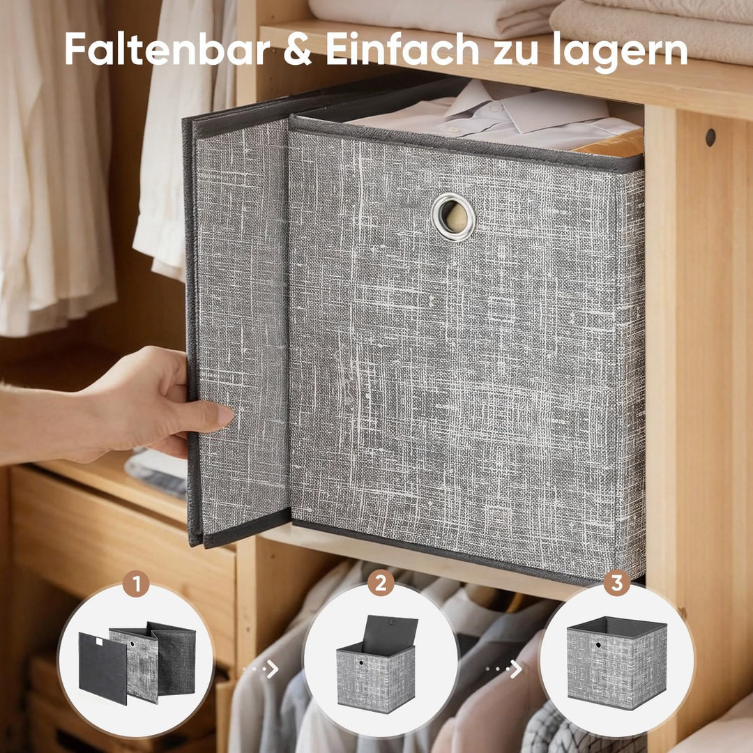 Sekey Aufbewahrungsbox Stoff, Faltbox Organizer mit Griff, Einsatz für Kallax Regal, EKET Würfelrega